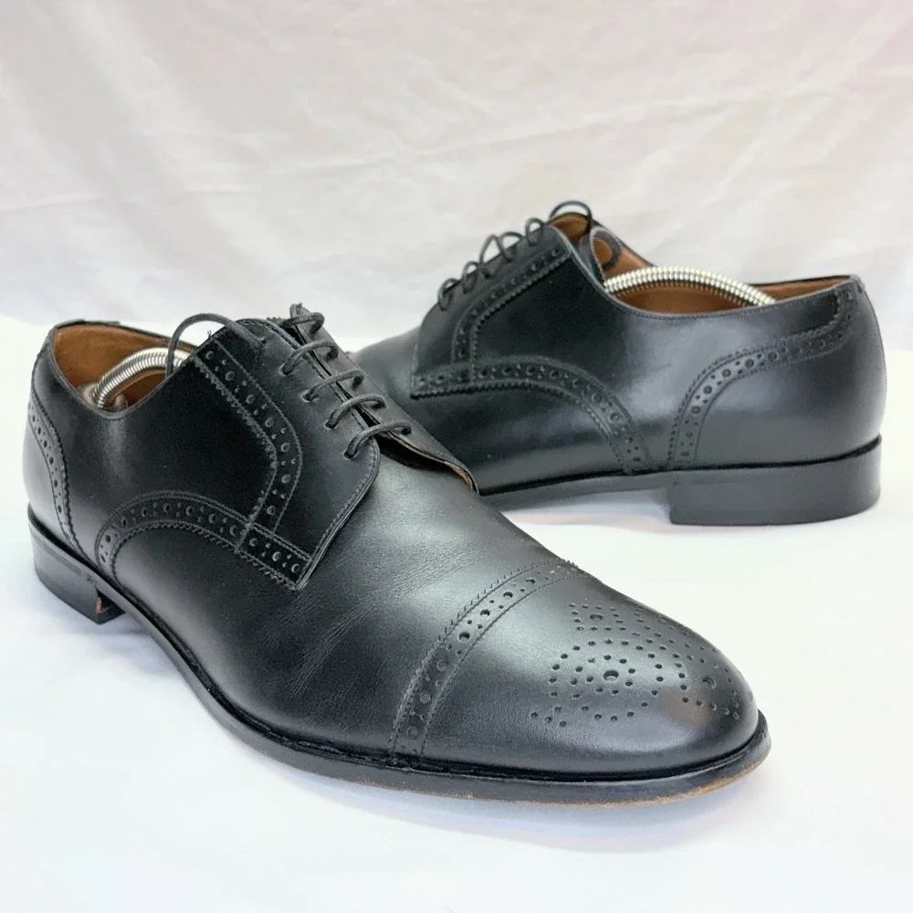 BALLY OF SWITZERLAND Brooking Oxfords Mens US 12 3E Extra Wide Dress Shoes Black